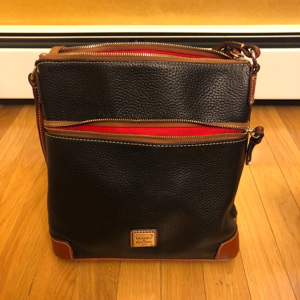 D&B black leather crossbody bag